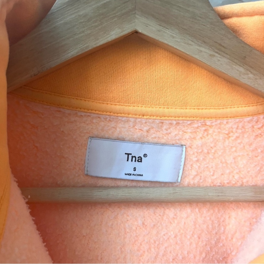 NWOT Women’s TNA Cropped Oversized Half Zip Up Sweater In Orange Size S - Picture 5 of 10